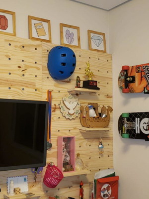 Painel pegboard pinus 80x100cm