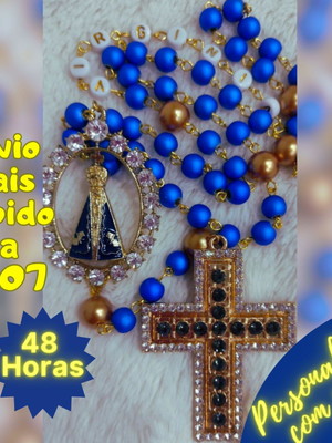 Terço nsaparecida com strass - personalize com 1 nome