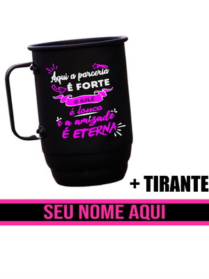 Caneca de aluminio personalizada com tirante
