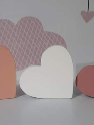 Trio de mini corações mdf