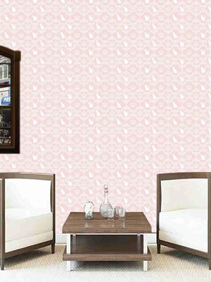Papel de parede rosa baby cachorrinhos e coroas