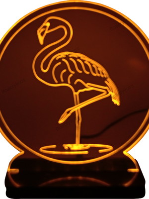 Abajur de mesa acrílco decorativo flamingo - presente