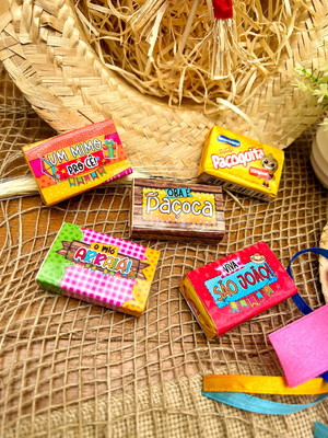 Paçoca personalizada brinde arraia festa junina são joão