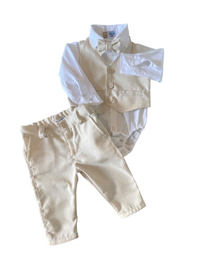 Conjunto social bebê em linho