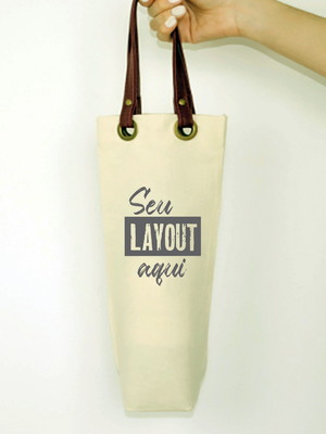 20 wine bags em algodão e alças couro ecológico