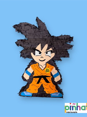 Pinhata goku g, com bastão, tapa olhos e confetes