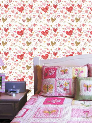 Papel de parede corações vermelhos com detalhes