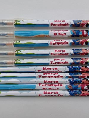 Kit lápis com caneta personalizada lilo e stitch