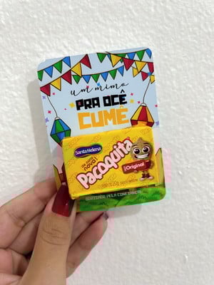 Card com paçoca- brinde festa junina