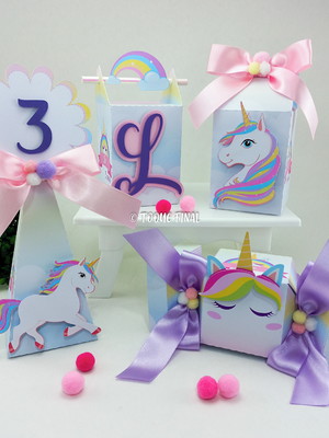 Kit personalizado clássico unicornio com 16 itens