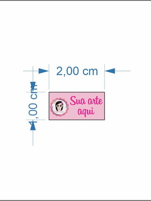 50 adesivos personalizados 2x1 cm