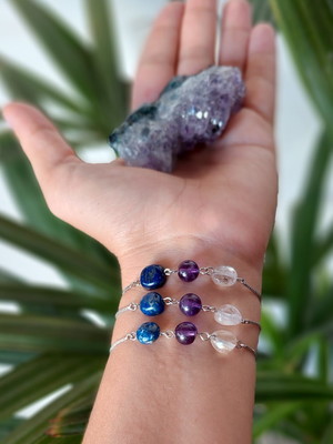 Pulseira espiritualidade de pedras naturais
