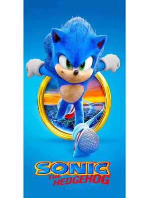 Toalha infantil sonic praia piscina brinde aniversário