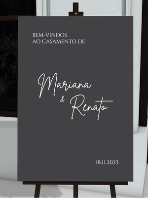Placa bem vindos ao casamento de