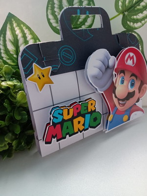Kit com 10 maleta para colorir - mario bros