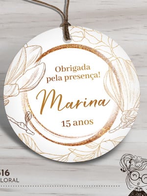 Tag redonda floral - 00316