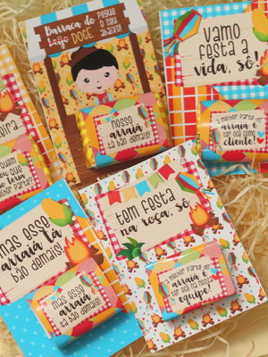 Cartão com paçoca festa junina