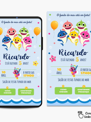 Convite interativo baby shark