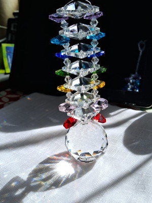 Pingente de cristal suncatcher - cristal ouro fino