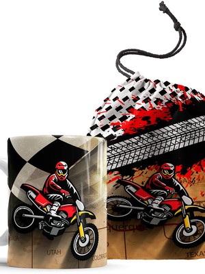 Caneca motociclista motocross personalizado c/ nome