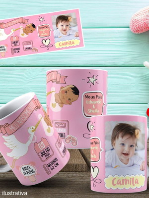 Caneca bebê meu nascimento
