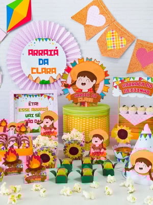 Kit arraiá festa junina menina- só um bolinho
