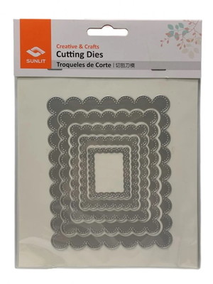 Kit com 5 facas de corte e emboss retângulo escalope