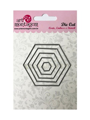 Kit com 5 facas de corte em metal hexágono