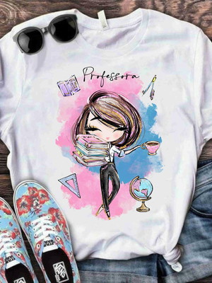 Camiseta personalizada feminina professora