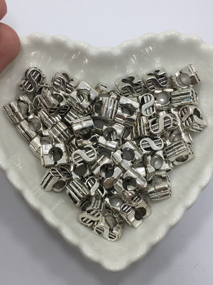 Pingente berloque cifrão metal prata 11cmx0,7cm 10 unidades