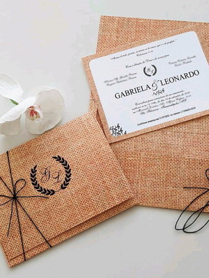 Convite de casamento envelope