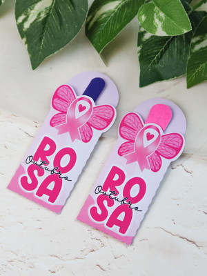 Card com mini lixa- outubro rosa