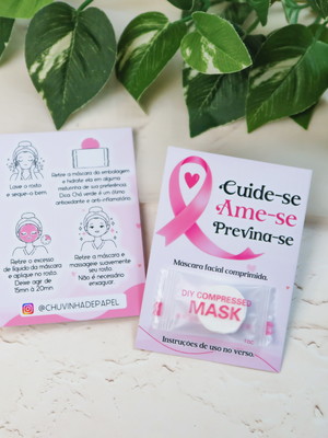 Card com máscara comprimida- outubro rosa
