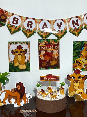 Kit decotacao festa e mesversario rei leão simba guarda leão