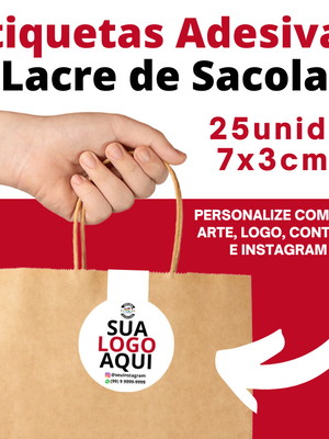 25 etiquetas lacres adesivos personalizados com sua logo