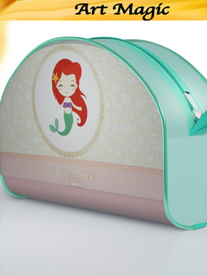 Necessaire pequena sereia ariel cute 2 16cmx10cm