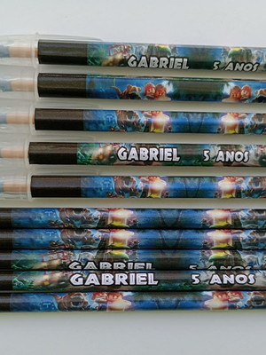 Kit lápis com caneta personalizada lego jurassic park