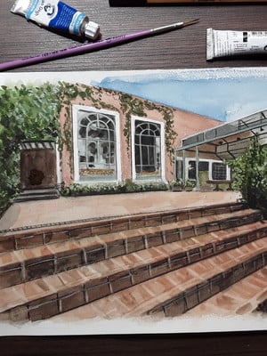 Aquarela personalizada para convite de casamento?tam. a4
