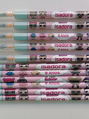 Kit lápis com caneta personalizada lol