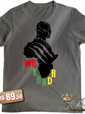 Camiseta wakanda em 100% algodão premium estonado