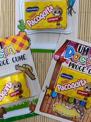 Lembrancinha festa junina card com paçoca