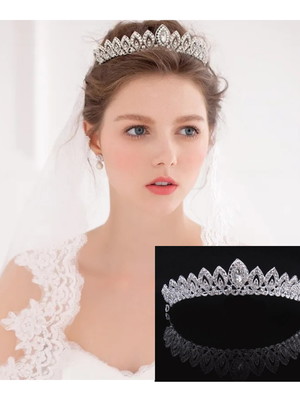 Coroa tiara cabelo noiva strass prata debutante
