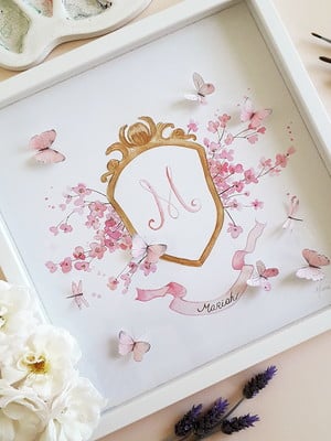 Porta maternidade em aquarela