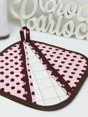 Pegador de panela térmico cozinha rosa e marrom