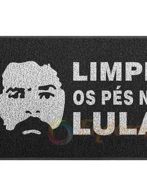 Tapete capacho limpe os pés no lula política presidente
