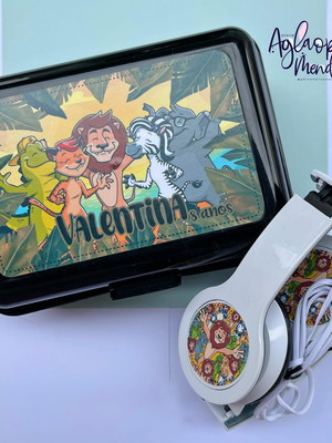 Headphone com box mundo animal
