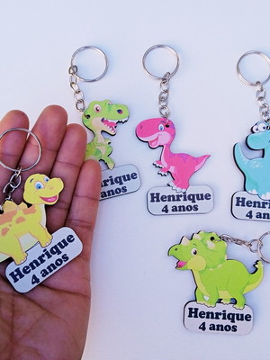 Chaveiros personalizados dino 90 unid
