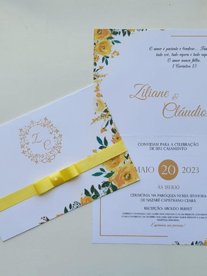 Convite de casamento floral