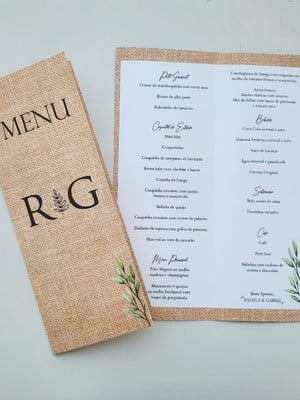 Menu casamento rustico
