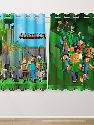 Cortina decorativa infantil minecraft